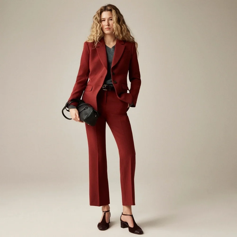 J. Crew Madelyn Blazer + Kaya Pants Crimson Bloom New with Tags!